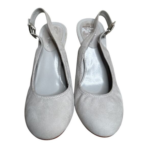 Cole Haan Elegant Pale Grey Suede Slingback Heels Shoes Size 9.5B NWOB - Picture 2 of 10